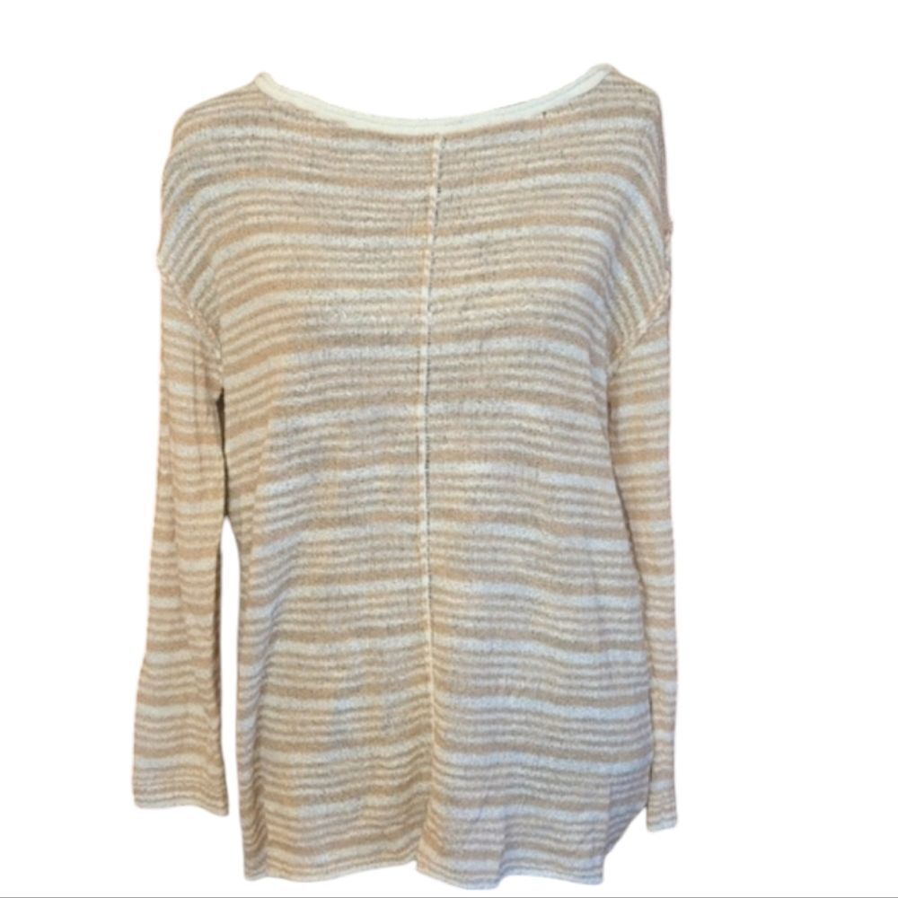 NWT Free People Beach slouchy knit top ivory combo stripe size XS